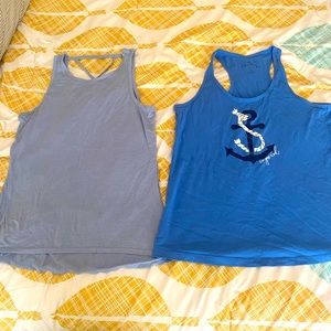 Two blue summer tank top Duo